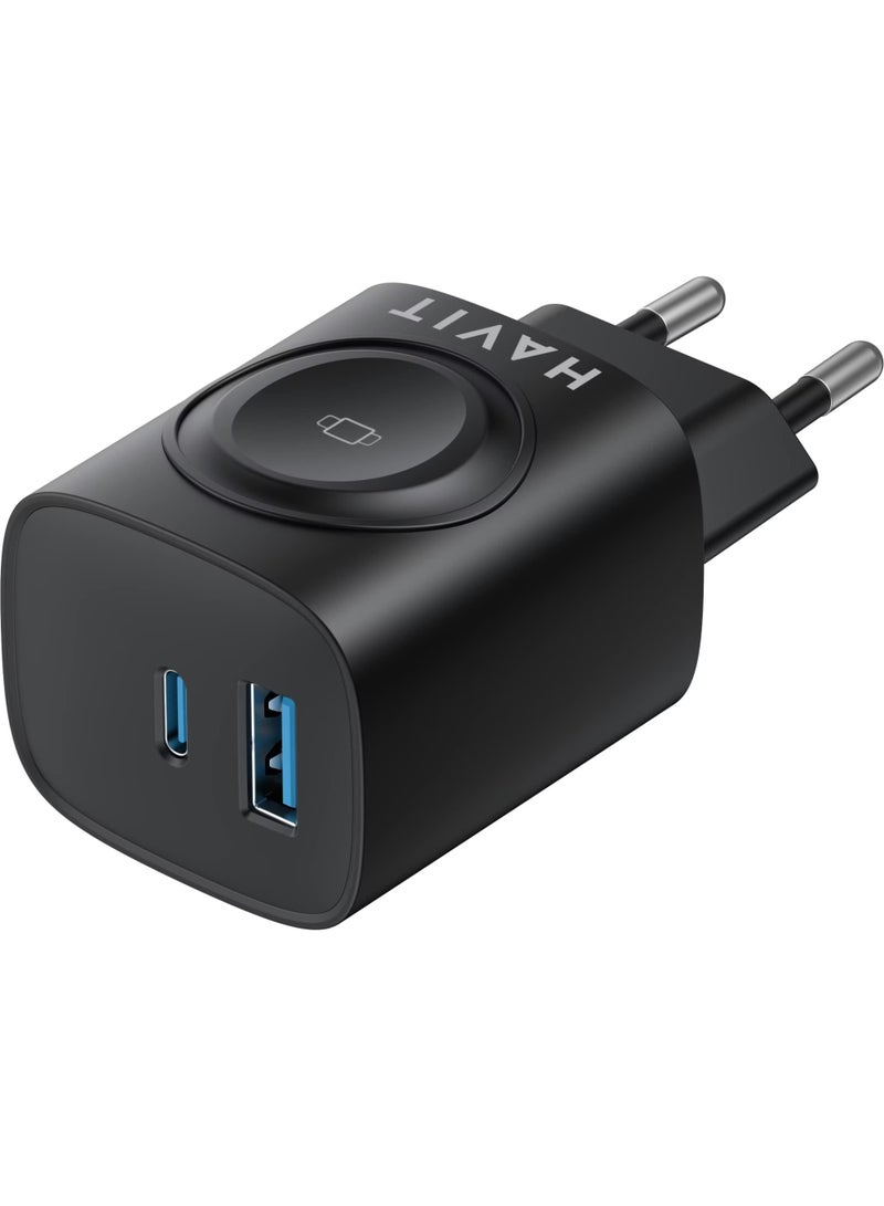 هافيت شاحن حائط سريع الشحن HAVIT UC132 EU 22W USB-C & USB-A – محول طاقة ثنائي المنفذ - Image 3